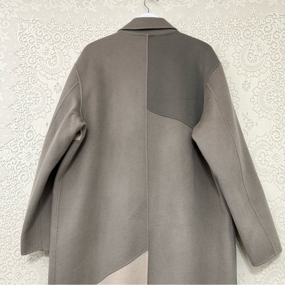 Dept. Anonym Wool Tri Color Paneled Long Coat - Picture 8 of 14